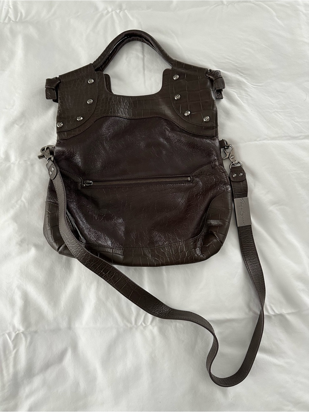 Foley + Corinna Dark Brown Bag with Stud Details